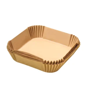 Food Grade Pure Silicone Grease-proof Nonstick Detachable Brown Parchment 40GSM Air Fryer Parchment Paper Liner