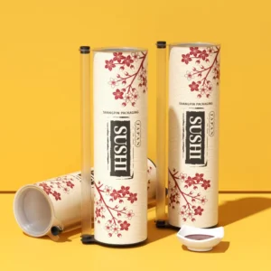Food Grade Push-Pop Paper Tube Sushi Packaging with Chopsticks