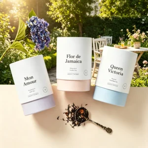 Food Grade Recyclable Cardboard Tea Paper Tube Canister, Custom Printed
