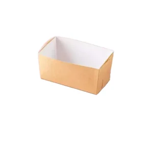 Food Grade Recyclable Rigid Kraft Paper Disposable Cake Box, Baking Pan, or Loaf Mold, High Temperature Resistant