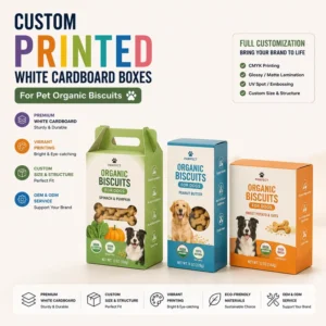 Food Grade Recyclable White Cardboard Folding Carton for Organic Biscuits