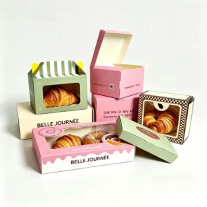 Food Grade Recycled Material Sponge-Lined White Paper Rigid Cake Box with Handle and Window for Bakery