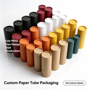 Food Grade Round Kraft Cardboard Gift Canister and Paper Tube Packaging for Candles and Snacks