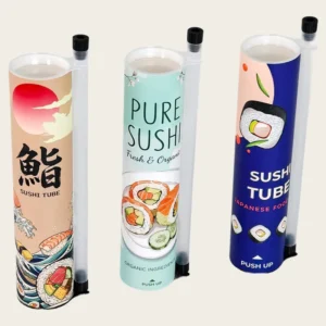Food-Grade Sushi Pushi Pop Paper Tube Biodegradable Cylindrical Canister Packaging