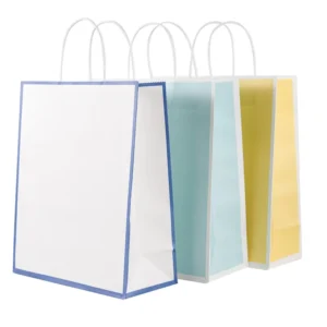 Food Grade Takeaway Kraft Paper Bags Custom White Paper Bag Printed with Your Own logo