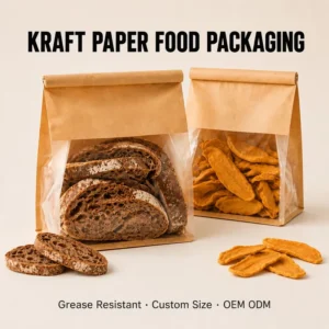 Food-Grade Transparent Resealable Bread Packaging Pouch with Window for Homemade Baking, Sourdough Loaves, and Slices