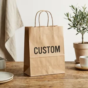 Food Grade Waterproof Disposable Paper Bags Custom Printed Kraft Takeaway Packaging Bags for Coffee Shop Retail Merchandise