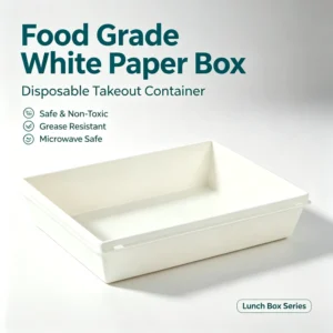 Food Grade White Cardboard Tray for Takeaway Snacks, Breakfast, and Desserts