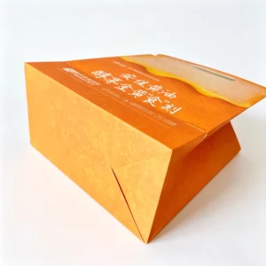 Food-Safe Paper Box Bag with Integrated Hand Hole for Butter, Bread, and Pastry, Foldable Retail Display Packaging
