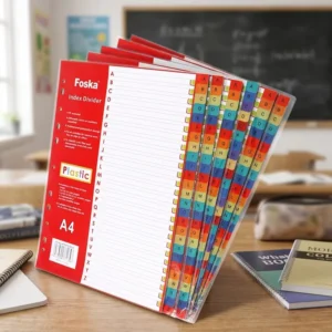 Foska Tab Index Dividers Waterproof Material Fit 2 3 4 Ring Binder Colorful Sheets A4 File Divider with Color Tabs