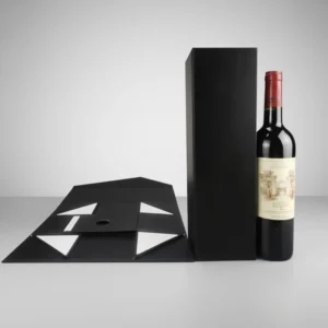 Four-Corner Folding Red Wine Box with One-Piece Molding