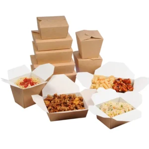 Free Sample Customized Recyclable Kraft Lunch Paper Box Food Container for Fast Food Takeaway
