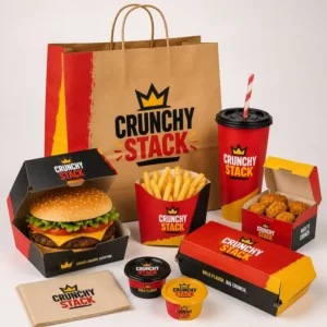 French Fried Chicken Chips Takeaway Fast Food Kraft Paper Box