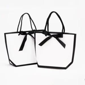 Fresh White Card Paper Bag Spot New Multi Specification Gift Portable Packaging Simple Shopping Paper Bag