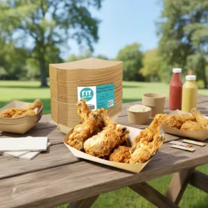 Fries and Hot Dog Disposable Kraft Paper Boat Tray for Restaurants