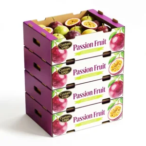 Full Color Customized Logo High Density Corrugated Tray Box Moisture Proof Passion Fruit Shipping Boxes