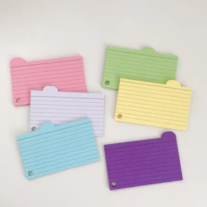GF Factory Office School Suppliers 6 Colors Tabbed Index Cards Colored Flashcards Lined Index Card Dividers with Tabs