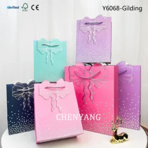 Gift Mobile Store Paper Cake Fashionable Ribbon Customised Promotion Customize Flower Paperbag Daily Paper Bag