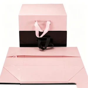 Gift Packaging Box with Hot Foil Stamping Gold Silver Logo Folding Box