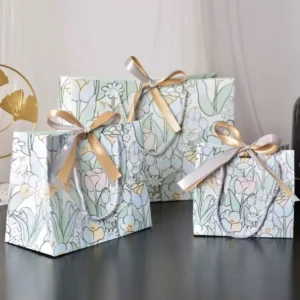 Gift Paper Bags for Retail Boutique Shopping with Custom Printed Logos