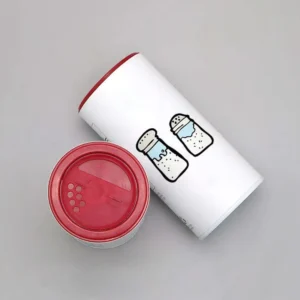 Glossy Laminated Recyclable Paper Spice Jar Tube Packaging with Plastic Shaker Lid