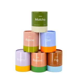 Glossy Two Tone Cylinder Paper Tube Box with Custom Printing for Scented Candle Packaging