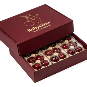 Gold-Accent Cardboard Cherry Box Container