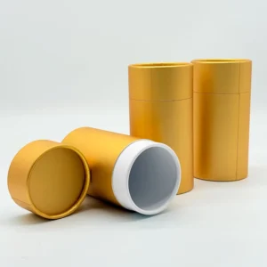 Gold Biodegradable Cosmetic Tea Tube Craft Paper Packaging Skin Care Essential Oils Cardboard Tube Printing
