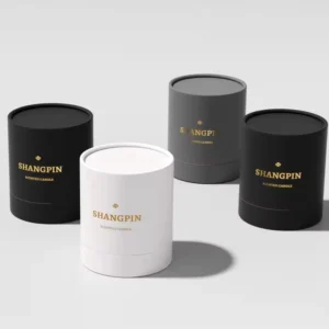 Gold Foil Candle Paper Tube White Rigid Cardboard Embossed Logo Aroma Gift Box
