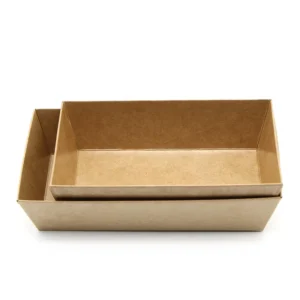 Gold Foil-Embossed Boat-Shaped Kraft Paper Tray, Waterproof, Oilproof, for Sushi, Pizza, Candy, and Snacks