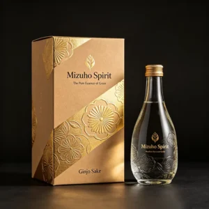 Gold-Foil Embossed Telescope Cardboard Junmai Ginjo Sake Packaging Box Custom-Logo Printed
