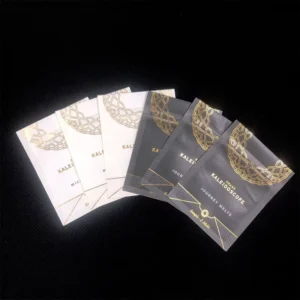 Gold-Stamped Kraft Paper Sample Pouch with Zipper for Food Powder Packaging