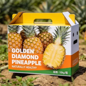 Golden Diamond Pineapple Waterproof High-Strength Corrugated Cardboard Shipping Carton Box