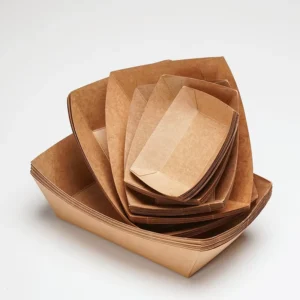 Grease Resistant Kraft Paper Boat Tray for Hot Dog Sandwich and French Fries
