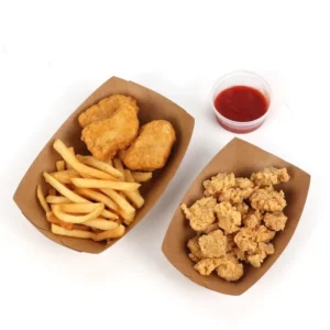 Grease-Resistant Kraft Paper Disposable Food Containers for Sandwiches and Hamburgers with UV Coating and Embossing