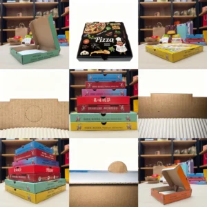Greaseproof Eco-Friendly Square White Corrugated Pizza Box With Paper Liner Offset Printed Food-Safe Takeaway Box 7-16 Inch