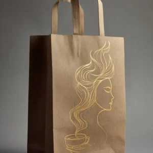 Greaseproof Food Grade Brown Kraft Paper Takeaway Bags with Custom Logo for Bakery Sandwich Packaging