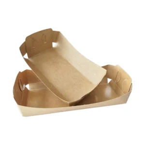 Greaseproof Kraft Paper Boat Serving Tray for Baked Goods, Pastries, Snacks, and Fried Food