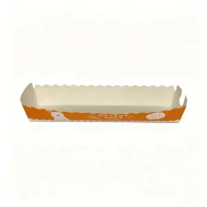Greaseproof PE-Coated Biodegradable White Cardboard Food Boat Tray