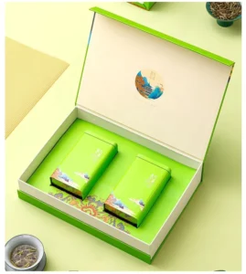 Green Flip Magnetic Tea Set Gift Box with Tea Tin