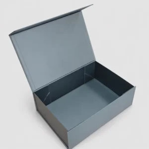 Grey Board Book-Shape Magnetic Gift Box for Electronics, Apparel, and Accessories, 5 Sizes, Custom Printing, OEM ODM Factory
