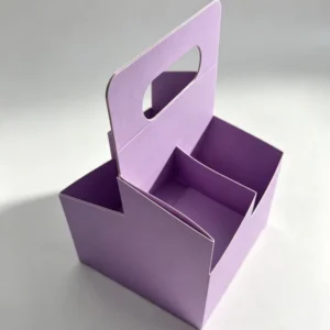 Handheld Compartment Foldable Paper Divider Box Tray Coffee Cup Carrier for Beer Wine Bottle Milk Tea Cup Takeaway Packaging