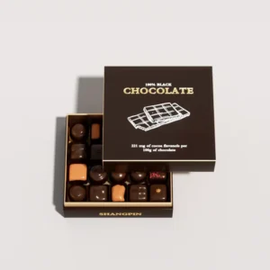 Handmade Embossed Chocolate Gift Box with Divider, Custom Design, Rigid Lid and Base Cardboard for Wedding Favors
