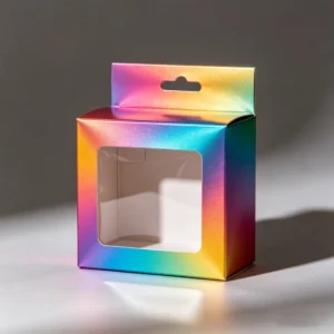 Hanging Hole Paper Box with Clear Window Folding Cardboard Packaging for Gifts Electronics Toys Custom Size