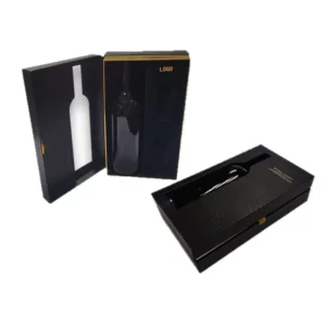 Hard Paper Single-Bottle Wine Gift Box with Magnetic Closure