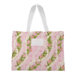 Hawaiian Style Lei Custom Printed Waterproof Tyvek Paper Reversible Tote Bag