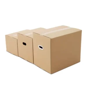 Heavy Duty 5-Layer Slotted Corrugated Moving Box with Reinforced Base and Handles, Reusable