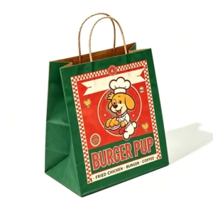 Heavy Duty Custom Logo Twisted Handle Kraft Paper Bags Recyclable Takeout Shopping Bags for Food Service Boutique Retail