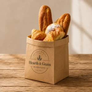 Heavy-Duty Eco Kraft SOS Paper Bag for Bakery, Pastry, Grocery, and Takeaway