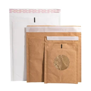 Heavy-Duty Kraft Paper Courier Bags with Handles Self-Seal Waterproof for Parcels